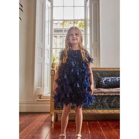 Bardot Junior Girls Mallory Tiered Dress In Navy Sz 14 Style # 591DBG3 NWOT $149 - Picture 3 of 10